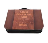 VILLCASE Pu Leather Bible Carrying Bag with Handle, Large Zippered Book Protective Case with Spacious Inner Pockets, Scratchproof Cover for Church, Meeting and Religious Use