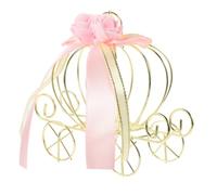 VILLCASE Pumpkin Cart Candy Box Decorative Iron Gift Box Golden European Style Safe Display for DIY Projects and Wedding, Handmade Items and Small Clothing Accessories
