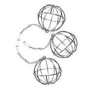 VILLCASE Rabbit Hay Feeder 3Pcs Stainless Steel Hay Feeding Balls Hanging Dispenser Suitable for Small Animals Like Hamsters and Rats