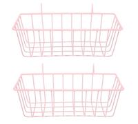 VILLCASE Rabbit Hay Feeder Metal Rack 2Pcs Pink Chew-Resistant Hay Holder for Secure Cage Attachment Indoor Outdoor Use Small Animals