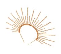 VILLCASE Radiant Sunlight Goddess Crown Headband for Women with Lightweight Metal and Resin Construction, Spiked, Prevents Slipping, for Festival and Themed Photoshoots