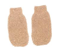 VILLCASE Ramie Jute Body Scrub Gloves Sturdy and Gentle Exfoliator 2pcs Exfoliating Bath Gloves Natural Beige Material for Dead Skin Removal for Shower and Sauna