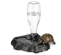 VILLCASE Reptile Water Dispenser, 400ml Automatic Tortoise Water Bowl, Space-Saving Reptile Bowl Dish for Hermann's Tortoise, Bearded Dragon, Gecko, Snake and Chameleon