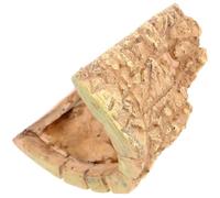 VILLCASE Resin Reptile Cave Hideout for Bearded Dragon and Small Lizards, Khaki Colour, Easy to Clean, No Fading, Suitable for Reptile Tank Habitat and Basking Platform
