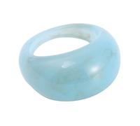 VILLCASE Resin Ring Vintage Finger Ring Blue Resin Comfortable Skin Touch Lightweight for Women Party and Daily Life Free Size