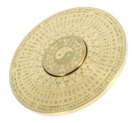 VILLCASE Retro Chinese Brass Compass Double-sided Taoist Compass Portable Vintage Feng Shui Tool for Travel Camping Exploration and Collectible