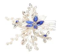 VILLCASE Rhinestone Flower Bridal Hair Comb with Multi-tooth Comb Design in Silver Metal and Plastic, Featuring Enchanting Floral Aesthetic and Stay Firmly Positioned Style for Ceremonies