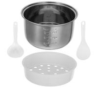 VILLCASE Rice Cooker Multipurpose Cooking Pot Inner Pot 3l Stainless Steel Replacement Accessory with Thickened Sturdy Material for Rice and Cake Making