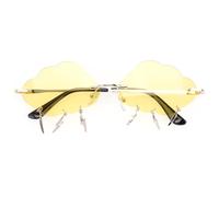 VILLCASE Rimless Cloud-Shaped Sunglasses Irregular Frameless Shades Detail Gold Frame Party Photo Prop for Men and Women