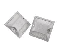 VILLCASE Roadway Markers, Reflective 2pcs Aluminum Plastic Base for Easy Installation, High Visibility Driveway Reflectors to Safety and Visibility Outdoor and Highway Use on Roads