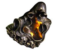 VILLCASE Scary Faceless Ghost Statue Garden Ghost Figurine with Light-up Feature and Resin Material Unique Skull Shape Outdoor Garden Lamp Decor for Halloween Parties