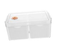 VILLCASE Seasoning Storage Box White Four Compartments Kitchen Organizer Refrigerator Food Boxes Stackable for Spices and Grains Fresh Keeping Classification Storage Holder