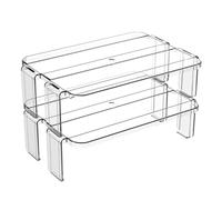 VILLCASE Shelf Organiser Smooth Storage with 2pcs Refrigerator Rack for and Stackable Unit for Efficient Kitchen Restaurant Use Fridge Home