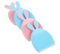 VILLCASE Silicone Face Scrubber Brush Set to Exfoliate and Lightly Cleanse 4pcs Soft Manual Facial Cleansing Brushes for Delicate and Dry Skin for Daily Skincare Routine