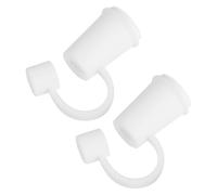 VILLCASE Silicone Straw Protector Caps Straw Covers with Lovely Shape 2pcs White with Airtight Seal and Good Sealing Effect for Decorating or Outdoor Activity