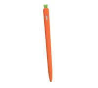 VILLCASE Silicone Stylus Sleeve and Protective Cover for 2nd Generation Digital Pencil, Carrot Shape Grip Holder Compatible with Tablet Pens, Orange Cartoon Design for Touch Screen Use
