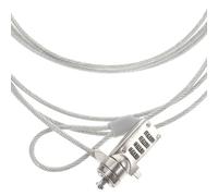 VILLCASE Silver Steel and Zinc Alloy Laptop Locking Cable with Easy Connection and Lock/unlock Features, 1.8m Heavy Duty Security Cable for Tv, Projector, Tablet, and Notebook Anti-theft
