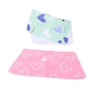 VILLCASE Small Animal Cage Liners Absorbent Waterproof Reusable Pet Bedding Mats 70x90cm Soft Cage Pads for Guinea Pigs Hamsters Rabbits 2pcs Blue and Pink Heart Design