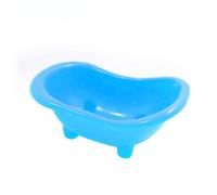 VILLCASE Small Hamster Bath Basin for Gerbils and Rats, Easy to Use Plastic Bathtub with Blue Colour, Cute Design and Easy to Clean Small Bath Basin for Dwarf Hamster Sandbath
