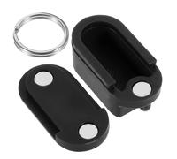 VILLCASE Small Magnetic Pill Organizer Keychain, Portable Mini Travel Case with Keyring, Compact Pocket Medicine Holder for Daily Medication Storage in Black