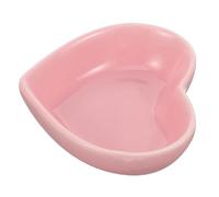 VILLCASE Small Pink Ceramic PET Bowl Heart Shaped Wear Resistant Smooth Surface for Hamster Squirrel Feeding
