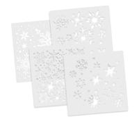 VILLCASE Snowflake Ornaments Craft Stencils 4pcs Washable Painting Templates Chic Snowflake Patterns for Home Decor
