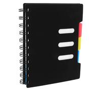VILLCASE Spiral for Student Note-taking and Professional Office Tasks Random Color Subject Notebook A6 Black Pp Cover with Tabbed Dividers, Writing Journal Notebook, Portable
