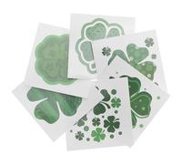 VILLCASE St Patricks Day Lovely Pattern Sticker Set 72pcs Skin-friendly Pvc Clover Decal Temporary Tattoos for Festival Party and Invitations