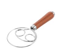 VILLCASE Stainless Steel Danish Dough Whisk with Wooden Handle for Comfortable Grip, Wire Whisk Egg Beater Shape for Mixing Eggs and Bread Dough in Baking Scenarios at Home