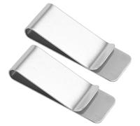 VILLCASE Stainless Steel Money Clip Credit Card Holder Modern Sl esign Securely Holds Bills Prevents Slipping for Men and Women Everyday Use 2pcs