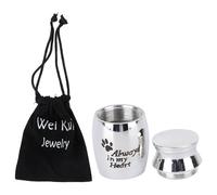 VILLCASE Stainless Steel Pet Cremation Urn for Ashes Removable Lid Sturdy Memorial Urn for Pet Ashes Suitable for Dogs and Cats for Funeral and Remembrance