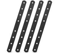 VILLCASE Straight Brace Brackets Black Finish for Wood 4 Pcs Stainless Steel Heavy Duty Flat Bar Mending Plates Easy Installation and Versatile Use for Furniture Repair