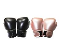 VILLCASE Stylish Boxing Gloves with Pu Leather and Sponge Liner, Adjustable Fit for Fighting Practice and Martial Arts, Black Training Gloves to Reduce Injury Risk