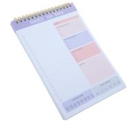 VILLCASE Tear-off Daily Planner Notepad A5 Purple, Double Wirebound To-do List Memo Pad with Schedule Pages, Portable Desk Organizer for Work and Personal Use