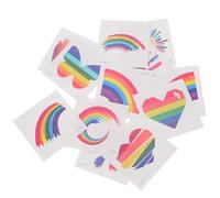 VILLCASE Temporary Tattoos and Mild Texture 24pcs Rainbow Face Stickers with Gradient Design, Water Transfer Stickers Quick Transfer for Parades Party Accessory