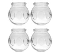 VILLCASE Thick Glass Vacuum Cupping Jar Set 4Pcs for Home Fire Therapy and Facial Body Massage