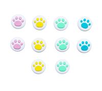 VILLCASE Thumb Stick Cover Silicone Joystick Grip Button Caps 10pcs with Cat Paw Pattern, Adorable Anti-slip Flexible Joystick Protective Cover for Gamepads Random Color