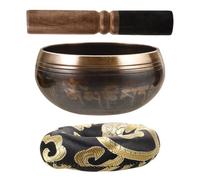 VILLCASE Tibetan Singing Bowl Set for Yoga Meditation with Copper Bowl Wooden Striker Helping You Stay Peaceful and Calm for Home Decor and Mindfulness Practice