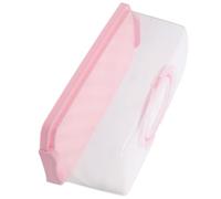 VILLCASE Toast Rectangular Portable Bread Container with Clear Lid Airtight Loaf Cake Keeper for Office and Home Use Reusable 13.8X6.3X5.3 Inch Pink