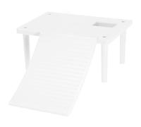 VILLCASE Tortoise Hideaway Turtle Basking Platform Easy to Clean with Decorative Climbing Ramp, Abs Floating Island Dock Multifunctional Design Ornament for Reptiles and Aquatic Tanks