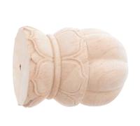 VILLCASE Traditional Wooden Finials with Lotus Flower Carving, Unpainted Staircase Post Caps for Home and Study Decoration, Resistant to Deformation, Classic Craft Wood