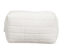 VILLCASE Travel Cosmetic Makeup Bag with Good Capacity and Multi-Functional Polyester Design, Roomy White Pouch for Organising Toiletries and Makeup the Go