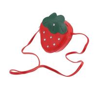 VILLCASE Trendy Red Strawberry Shoulder Bag with Zipper Design, Made of Pu and Polyester, for Shopping and Working, Eye-catching Crossbody Pouch