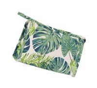VILLCASE Tropical Monstera Printing Travel Cosmetic Pouch Canvas Makeup Bag Organizing Cosmetics and Toiletries Portable Travel Essential Organizer Bag