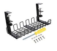 VILLCASE Under Desk Cable Management Tray Wire Organizer Rack for Power Strips and Sundries Durable Desk Mounted Storage for Office and Home Wire
