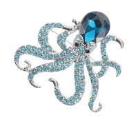 VILLCASE Unique Octopus Brooch Pin with Rhinestone Decoration, Fashionable Alloy Brooches Featuring Reliable Craftsmanship, for Parties and Dates, Cute Animal Jewelry Pin for Women