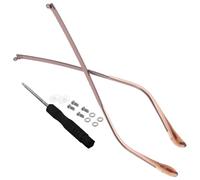 VILLCASE Universal Metal Glasses Arm Legs Replacement Pair in Coffee Color, Eyeglasses Repair Kit Single Tooth Design for Sturdy Temple Fixing, Compatible Eyewear Models, Suitable