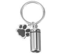 VILLCASE Urn Memorial Pendant Keychain 2 Pack Titanium Steel Cylindrical Ash Container Holder with Unscrewable Lid Silver Simple Style Fresh and Natural Gift for Friends Who Have Lost Their