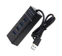 VILLCASE USB 3.0 4-port Aluminium Hub, Ultra Slim Portable Splitter with LED Indicator, Plug and Play, Compatible with Windows and Open-source Operating Systems for Laptop and Desktop