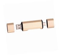 VILLCASE USB Type C Dual Reader Adapter for Laptop Phone USB C Writer Otg Adapter Gold Compatible with Sd Micro Cards Share Photos Videos Anytime